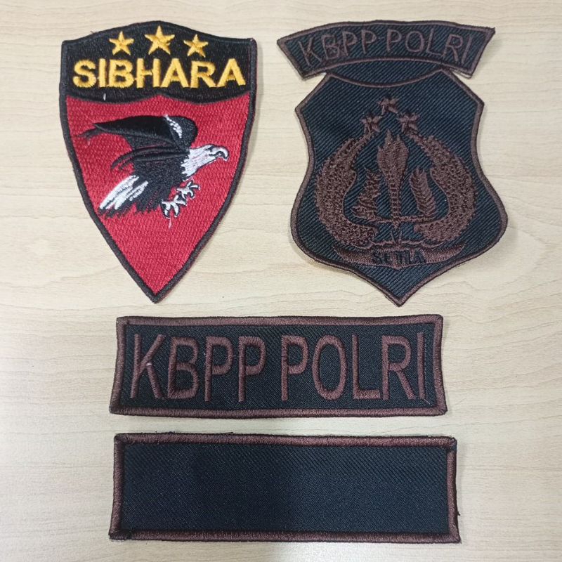 logo bordir pdl kbpp polri 1 set / logo kbpp polri pdl 1 set