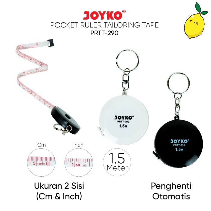 

Meteran Jahit Mini Pocket Ruler Tailoring Tape Joyko PRTT-290 1.5m