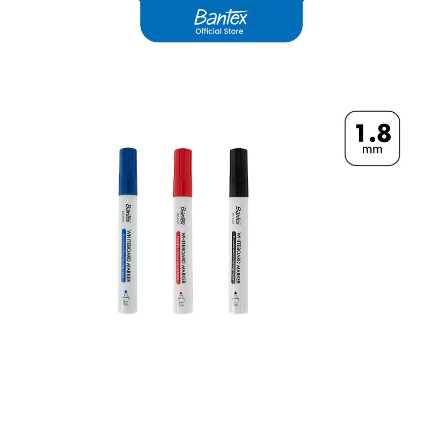 

Bantex Spidol Papan Tulis / Whiteboard Marker Tip 1.8 mm Dapat Dihapus Tanpa Jejak # BG4501