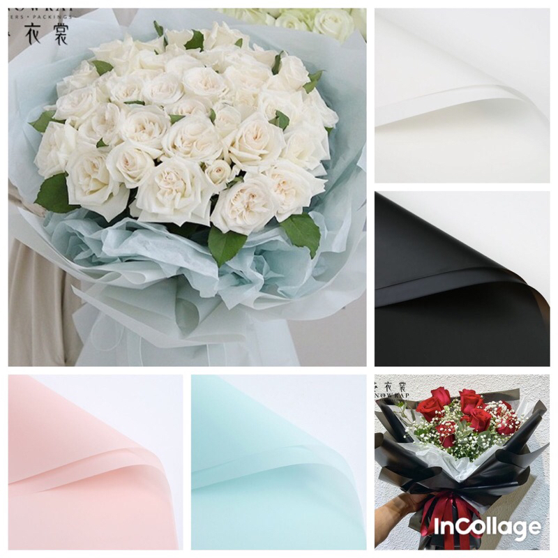 

[20 lembar] Cellophane Polos Flower Wrapping Kertas Buket