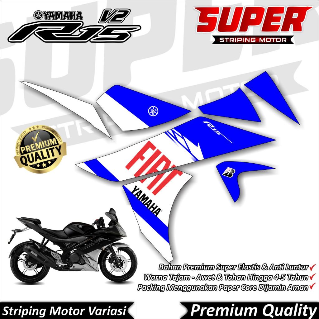Stiker R15 V2 Anti Luntur keren Striping R15 V2 Striping Yamaha R15 V2 Fiat