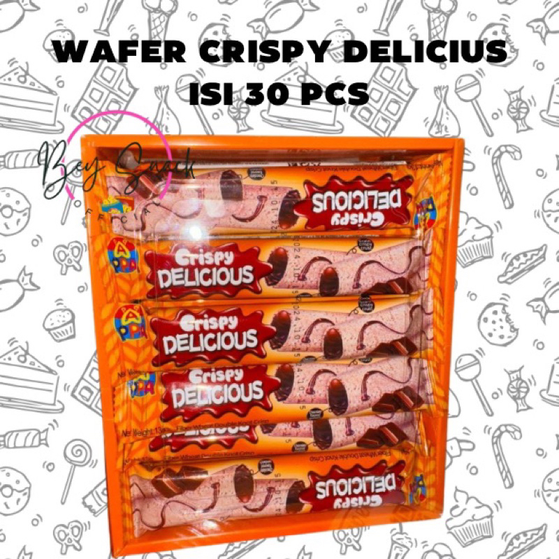 

WAFER CRISPY DELICIUS BERSALUT COKLAT ( ISI 30 PCS)