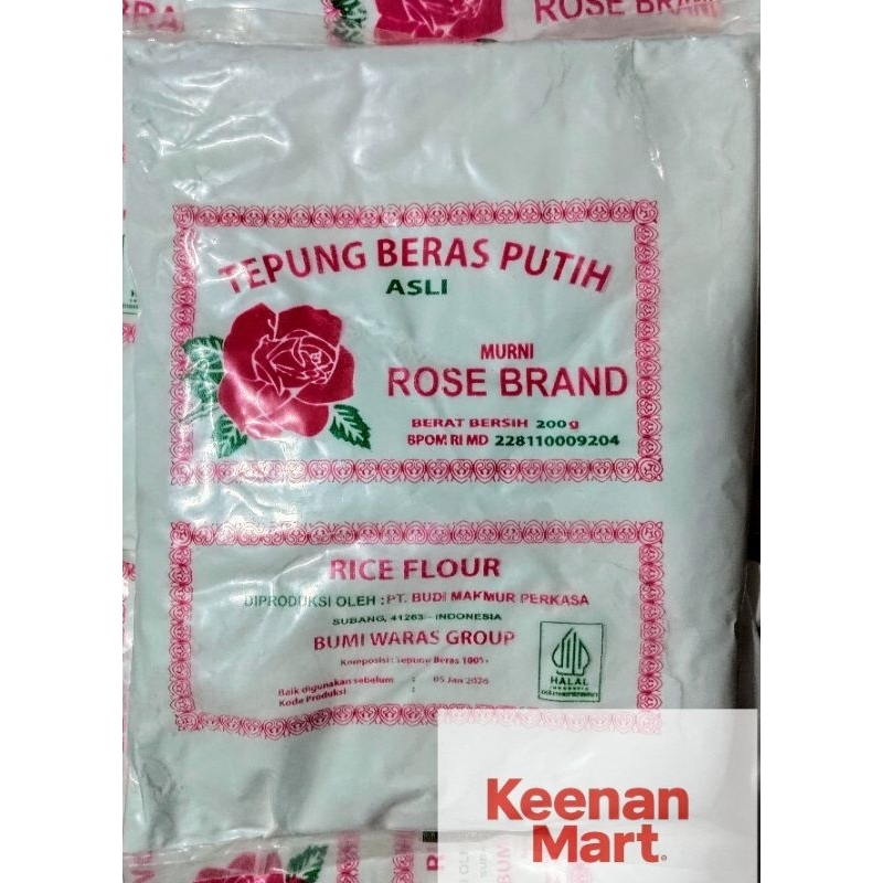 

Tepung Beras Putih ASLI ROSE BRAND - 200g