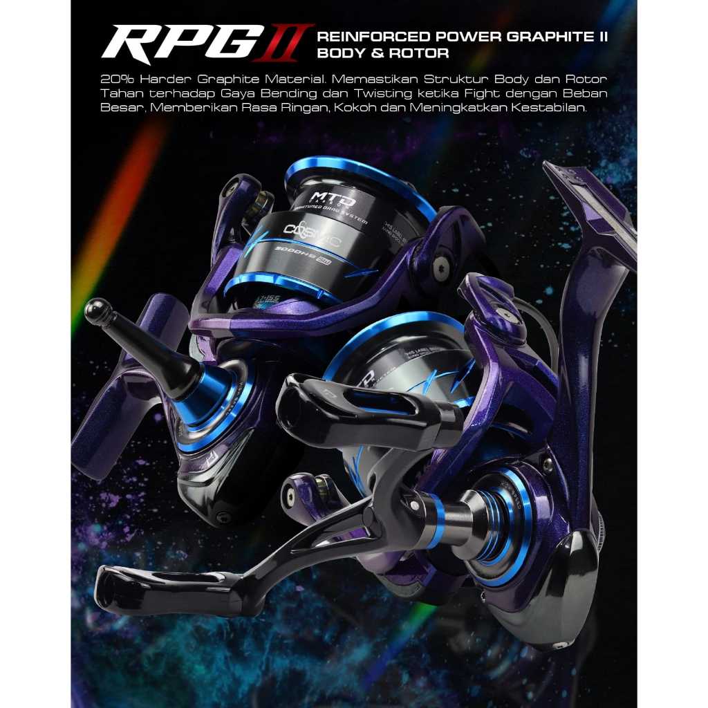 REEL COSMIC DAIDO 7+1 BALL BEARING, SALT versi 7.0 WATER RESISTANT,CARBON HANDLE