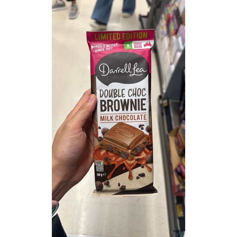 

PO Ausie Darrell Lea double choc brownie milk chocolate / coklat australia