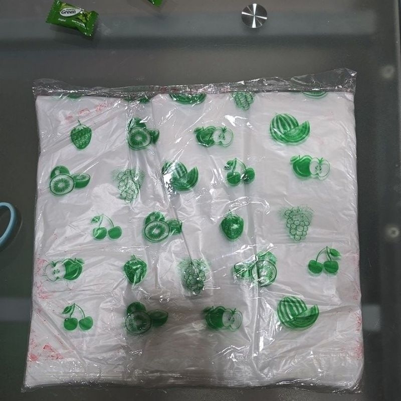 Hd Kantong Plastik Printing Buah / Plastik Motif Buah Uk 29 / 29x51 @50 Lembar