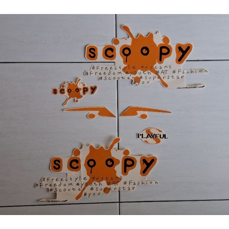 Sticker / Striping / Lis body motor Honda Scoopy Playful 2017 ORIGINAL/ASLI
