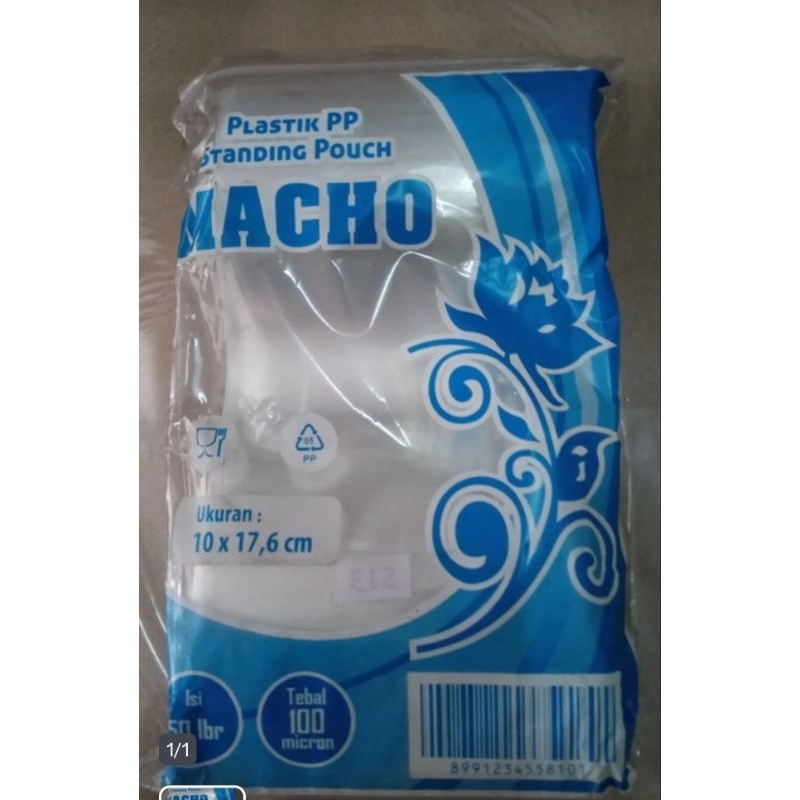 Plastik PP Standing Pouch Macho Semua Ukuran