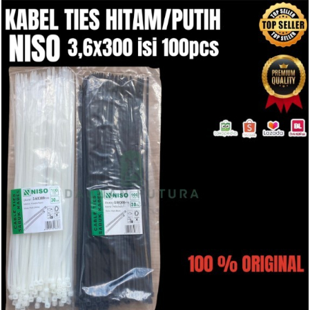

Kabel Ties 30 cm 30cm, ukuran 3.6x300 3,6x200 isi 100 piece cable ties