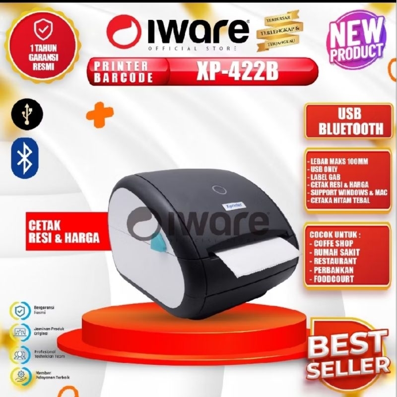 Printer Barcode Thermal Label Resi XP-422B