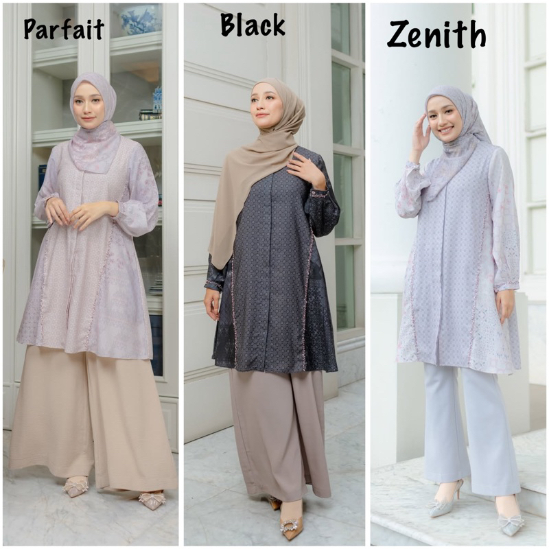 Zyskuxena x Mega Iskanti Chahana Tunic ( TANPA PAYET ) Black, Pafait,zenith