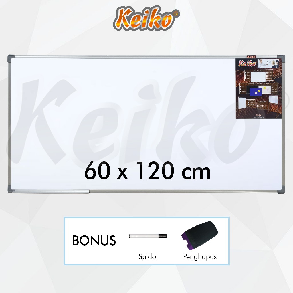 

Papan Tulis Whiteboard / White Board Gantung Single Face Keiko 60 x 120 cm