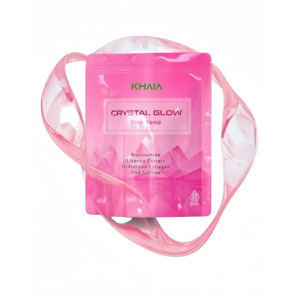 Sabun Pencerah Wajah Khaia Crystal Glow Pink Soap Sabun Glowing with DNA Salmon