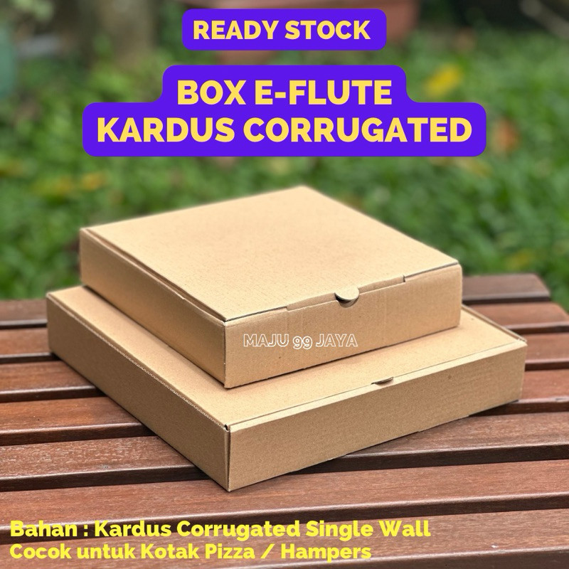 

E-FLUTE Box Kardus Corrugated Coklat 20x20x4,5 cm 25x25x4,5 cm Eflute untuk Pizza Suvenir Kotak Baju Tebal Murah