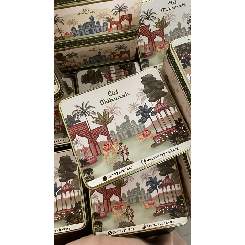 

TIN KOTAK EDISI LEBARAN 17x14x9 / KALENG KOTAK HAMPERS LEBARAN