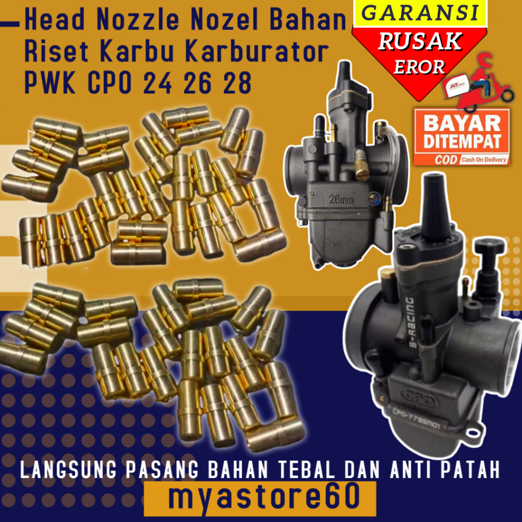Head Kuningan Head Nozel Nozzle Bahan Riset Karbu Karburator Bahan Kuningan Karbu Karburator PWK CPO