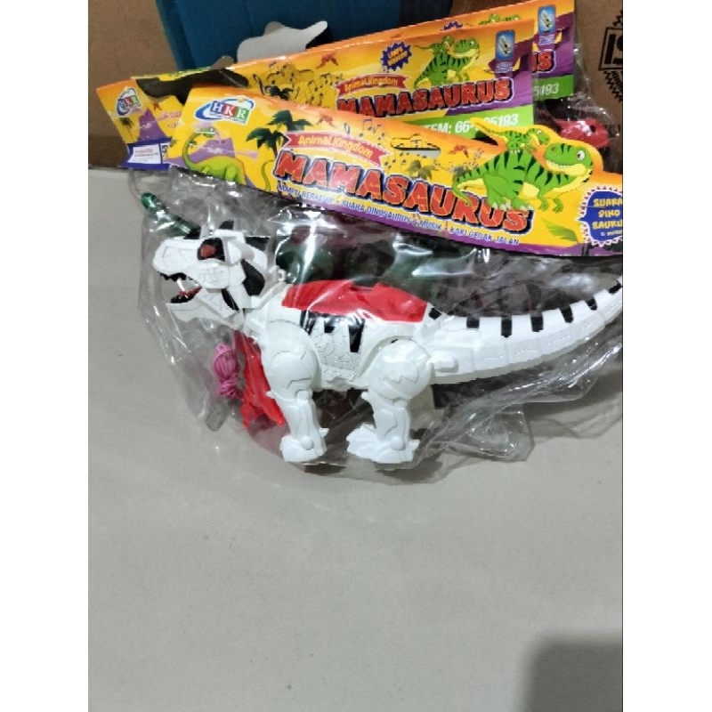 mainan robot mamasaurus bisa jalan / musik /mainan dinosaurus anak anak