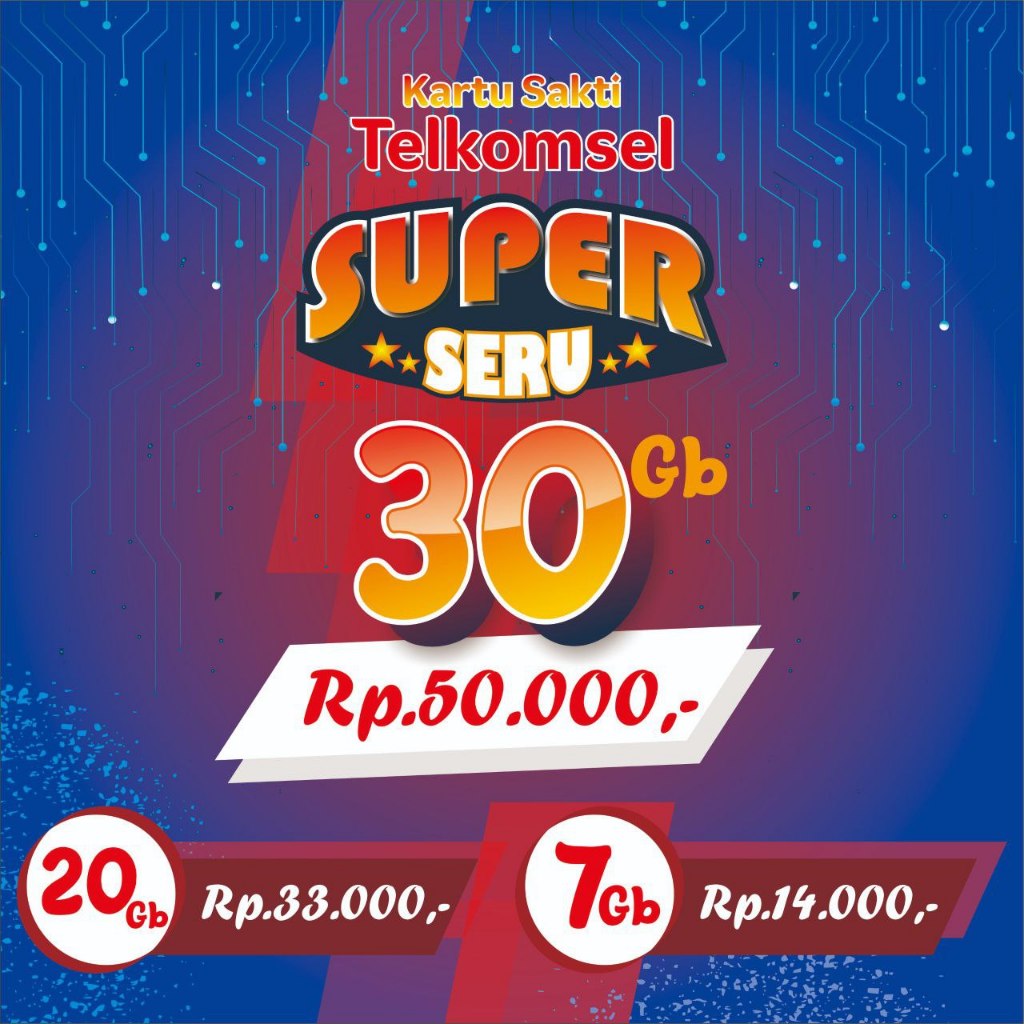PROMO KARTU SAKTI TELKOMSEL TERMURAH 30GB,20GB,7GB