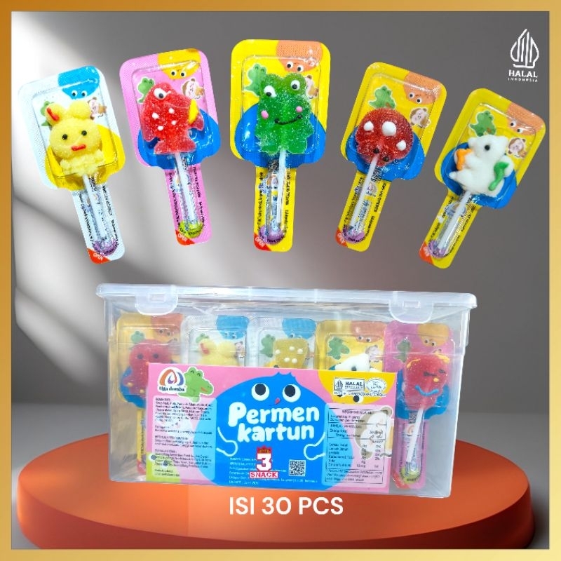 

1 Toples Lolipop Gummy kartun Isi 30