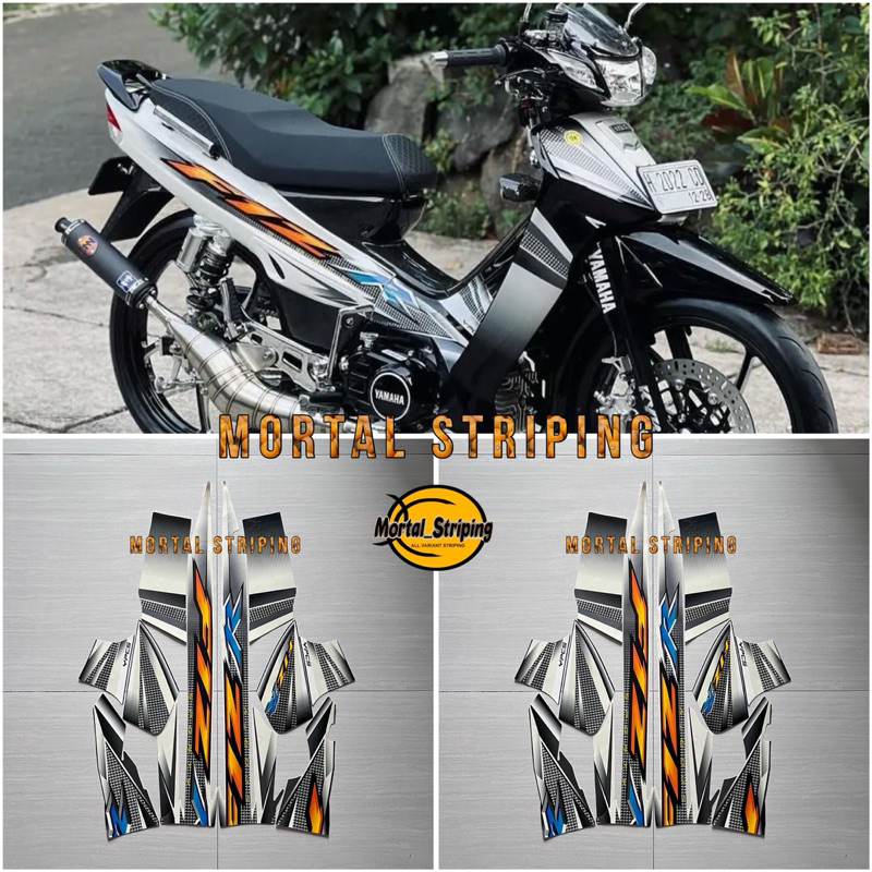 STIKER STRIPING MOTOR FIZR FIZ R 2004 2005 HITAM PUTIH