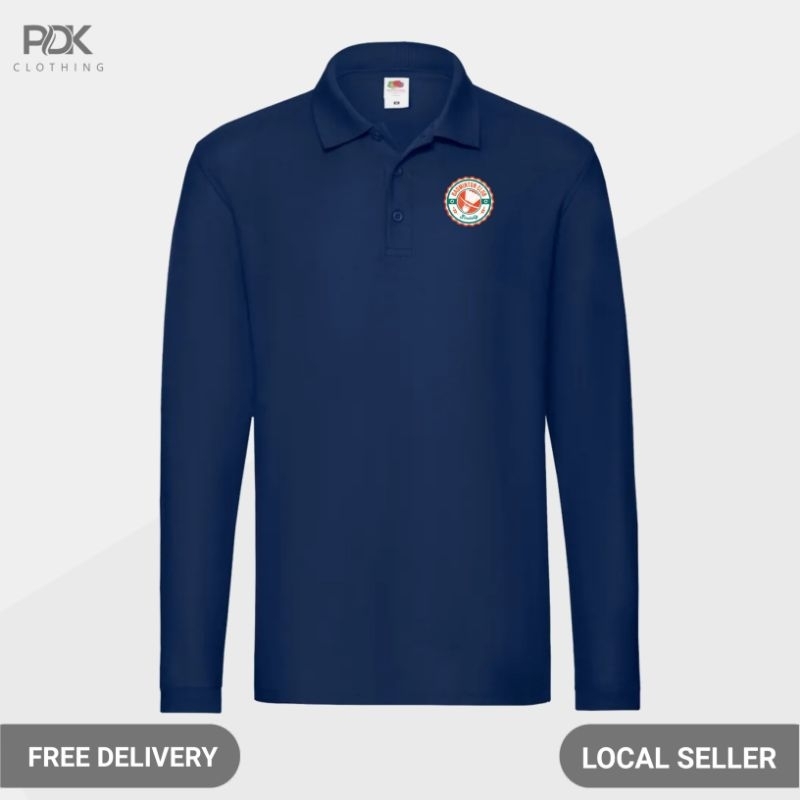 Polo shirt Pria Baju Kaos Kerah Lengan Panjang Badminton Club