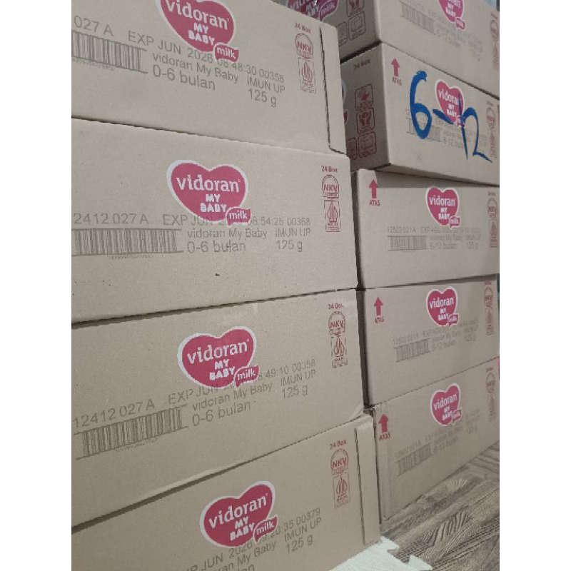 [1 KARTON 24 BOX] VIDORAN MY BABY NUTRIPLEX SUSU FORMULA 6-12 DAN 0-6 BULAN 125 GRAM - EXP JUNI 2026