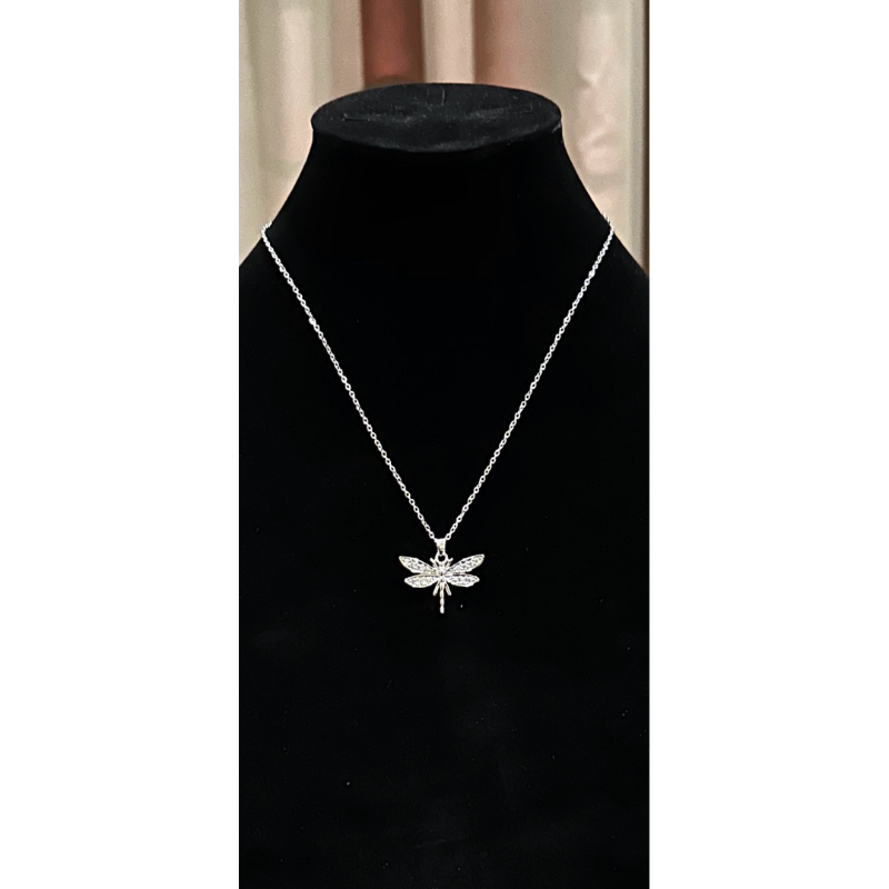 Liontin dan Kalung Titanium Wanita Anti Karat Dragonfly - Kalung cantik Elegant