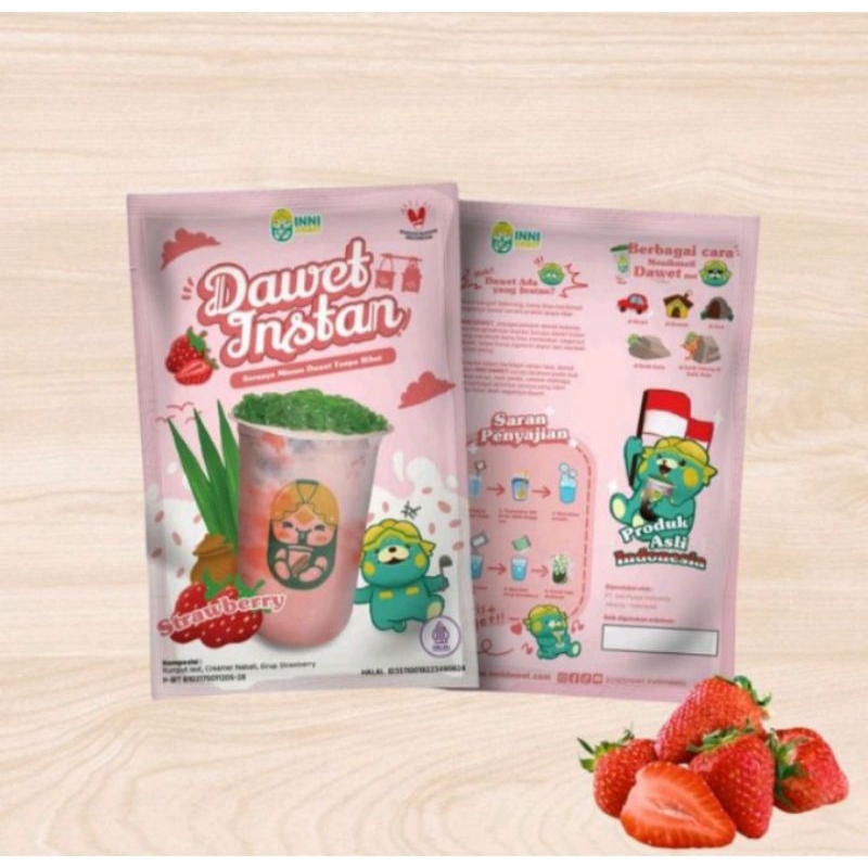 

cendol dawet instan rasa strawberry 150 gram inni dawet cendol minuman segar siap saji