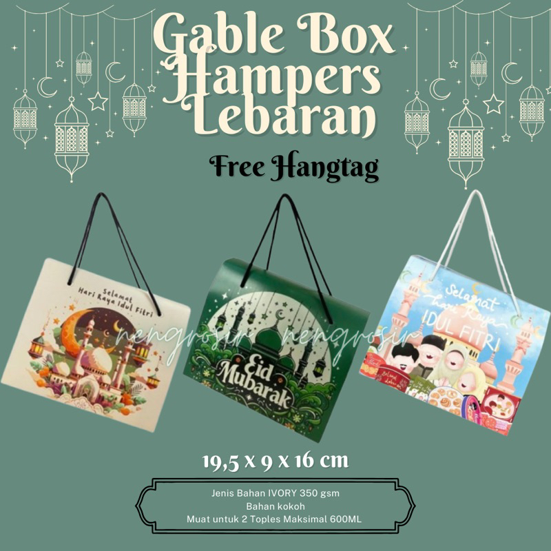 

GABLE BOX IDUL FITRI FREE HANGTAG SIAP PAKAI || BOX HAMPERS