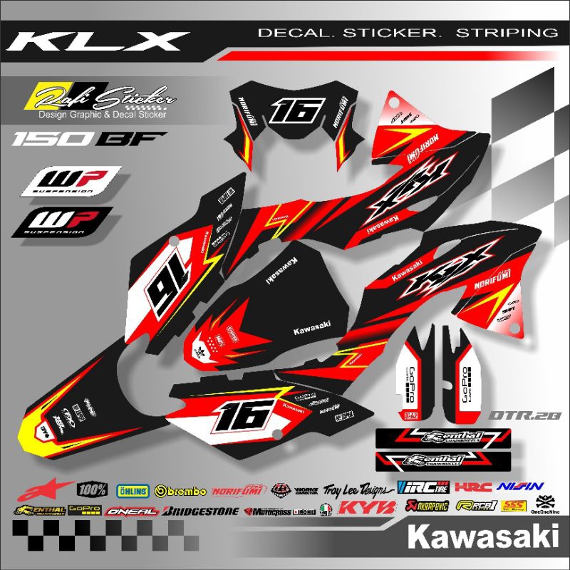 DECAL FULL BODY KLX 150 BF - STIKER VARIASI KLX BF FULL HOLOGRAM CODE-BF28
