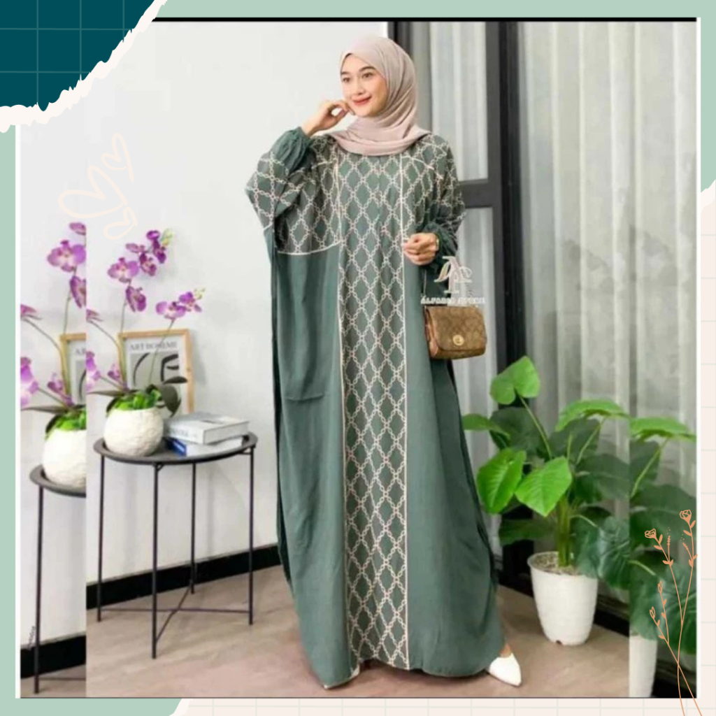 Kaftan Arafah Super Jumbo Rayon Busui Batik Nyaman Panjang Tebal Wanita Jumbo 170 Kekinian Murah Vir