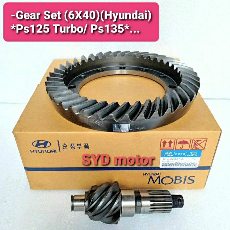 GEAR SET GIGI NANAS CROWN WHEEL PINION CANTER PS125 TURBO PS135 6X40 ORI HYUNDAI GRESS