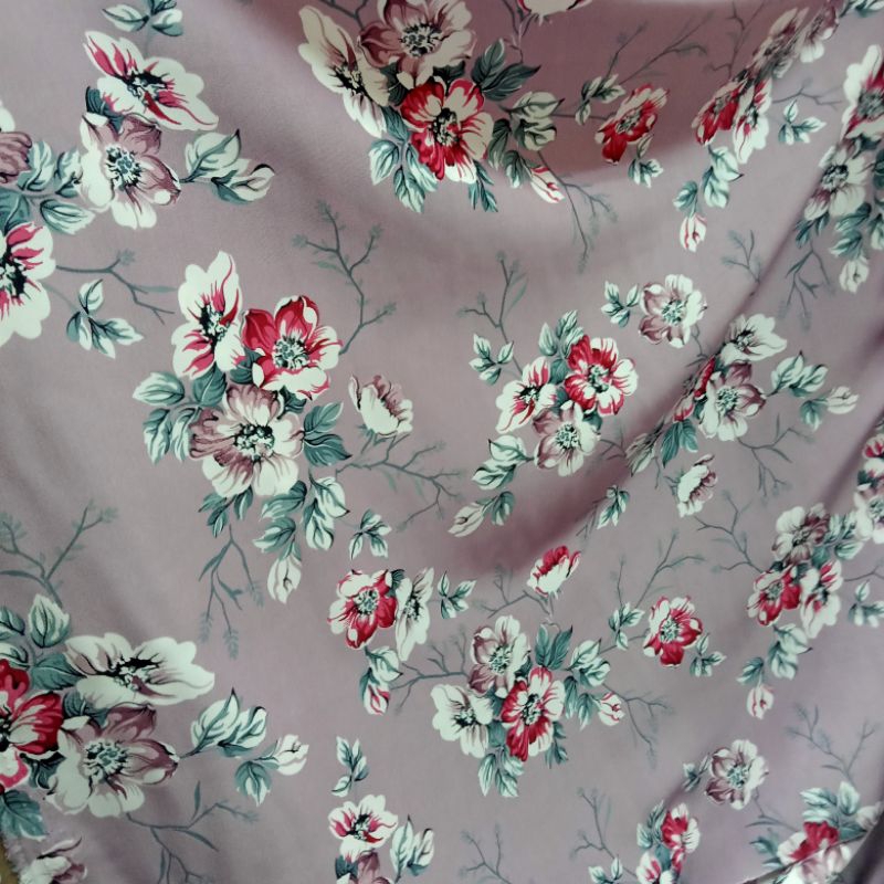 Kain Monalisa Motif Bunga Premium - Kain Soft Wolfis Motif - Kain Wolfis Luxury - Kain Wolfis Style 