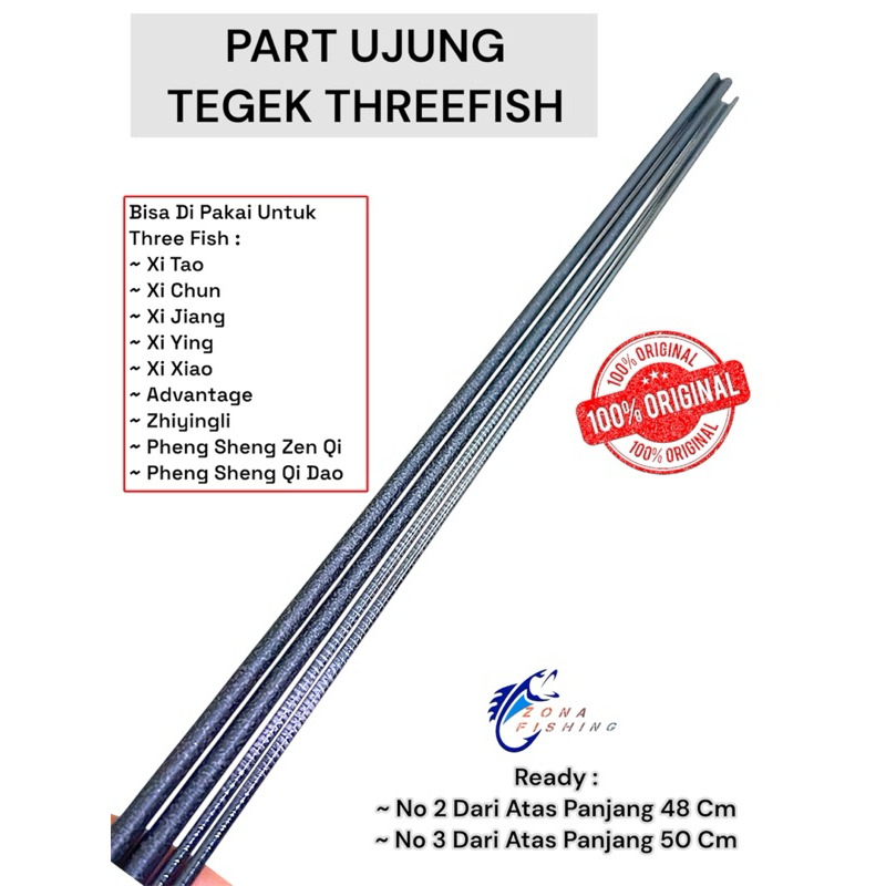 Sparepart Ujung Tegek Three Fish Carbon Ruas Threefish No 2 No 3