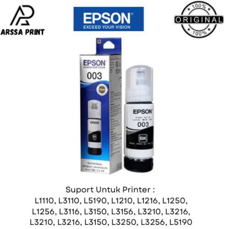 TINTA EPSON 003 BLACK ORIGINAL L1110/L3110/L3210/L5190