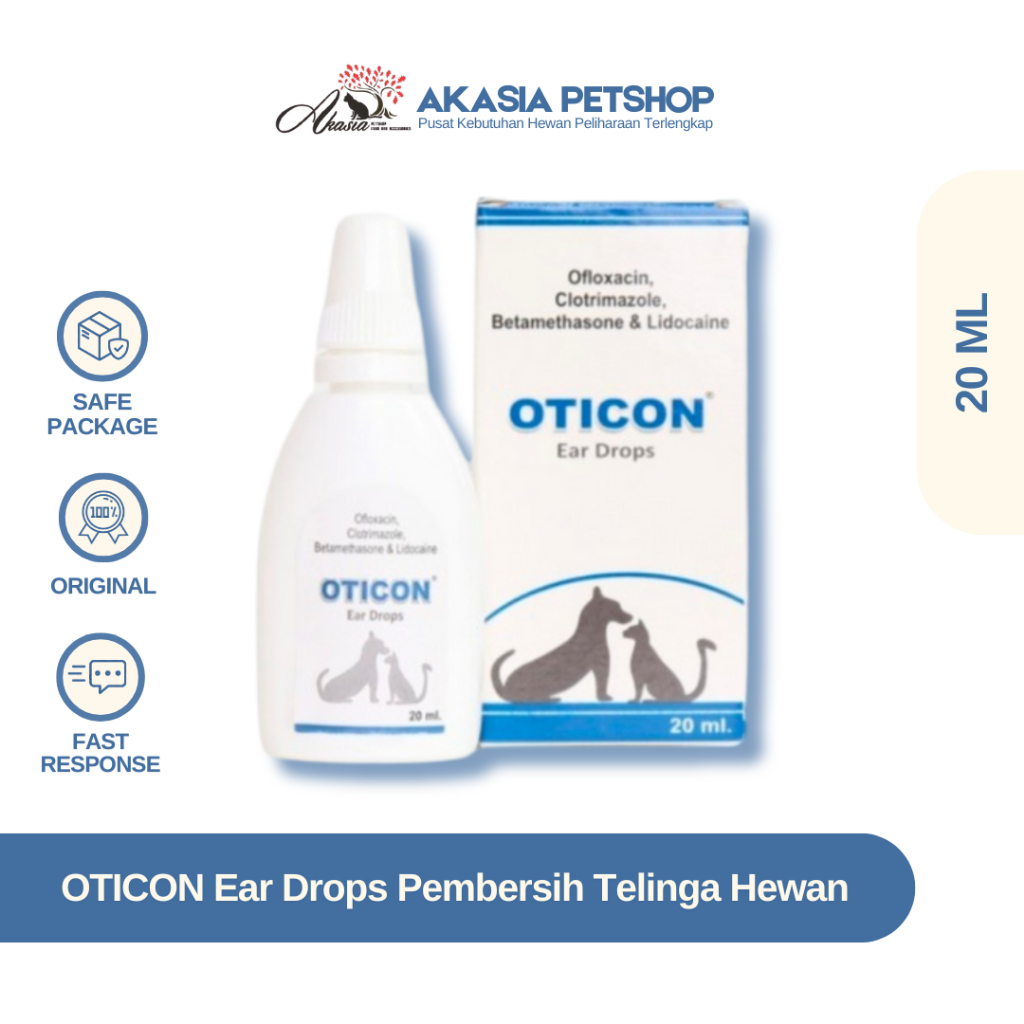 Oticon Ear Drops 20 ml | Obat Tetes Pembersih Telinga Hewan Anjing Kucing