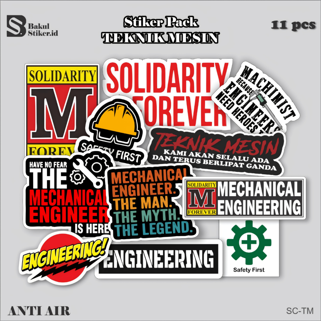 

stiker TEKNIK MESIN premium anti air / stiker cutting TEKNIK MESIN tinggal tempel