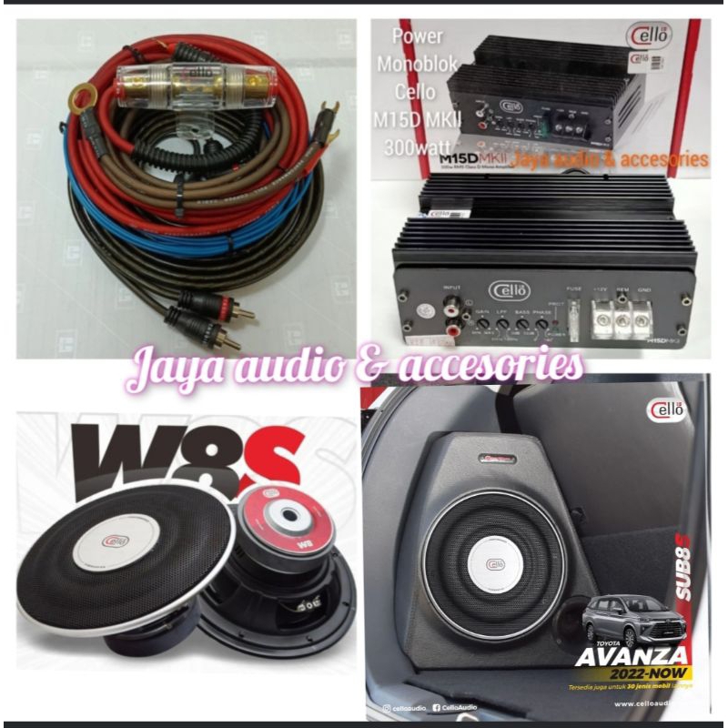 Subwoofer PNP box Cello 8inch W8S New Avanza Xenia 2022now Include Power Monoblok M15D mkll IK4