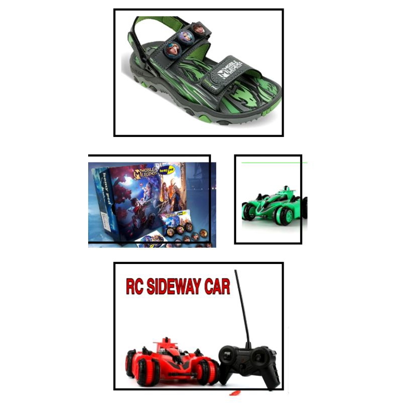 SANDAL GUNUNG ANAK HOMYPED BERHADIAH MOBIL REMOT CONTROL SIDEWAY CAR & 6 CHARM HERO MOBILE LEGEND