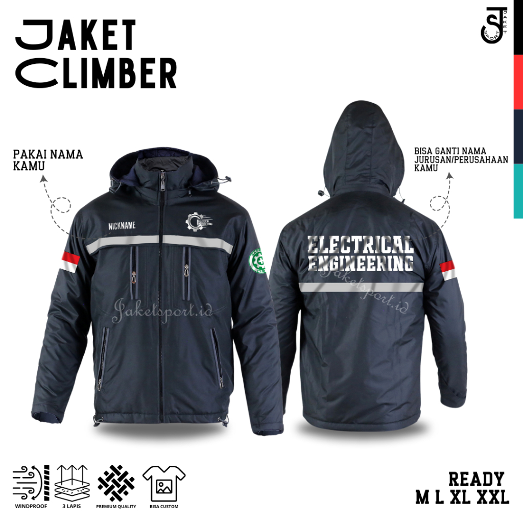 JAKET ENGINEERING ELECTRICAL CUSTOM SCOTLIGHT SEMI WF TEKNIK ELEKTRO FREE NAMA 3LAPIS TEBAL