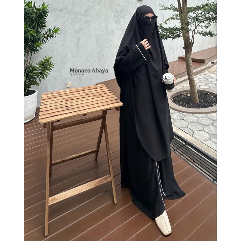 (TERBARU) BAJU WANITA / GAMIS MONACO ABAYA BLACK / MAXI DRESS MONACO ANTI UV [BISA COD]