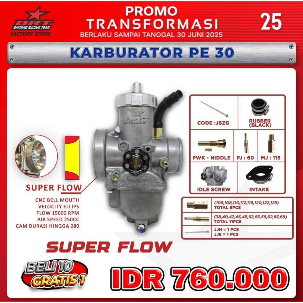 KARBURATOR KARBU BRT PE 28 & PE 30 SUPER FLOW - PE 30