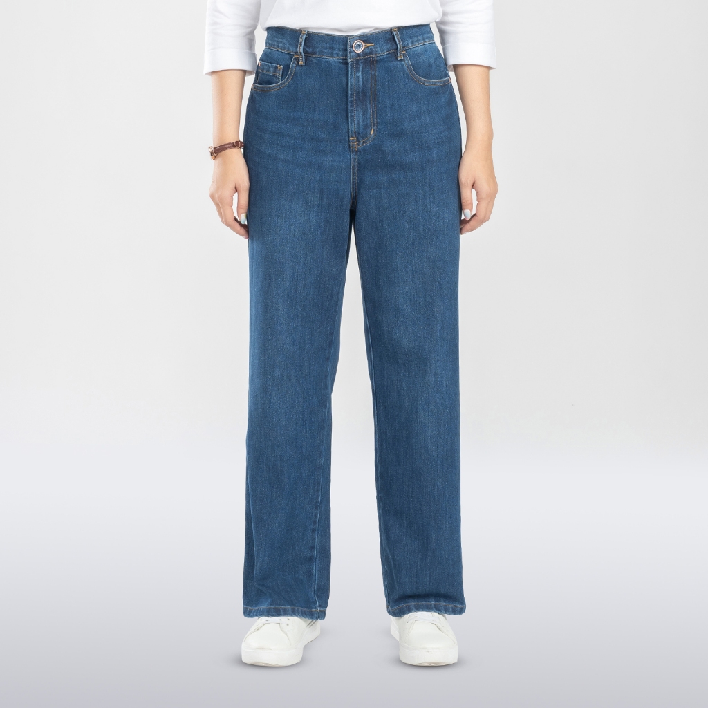 C2 Utopia Blue Straight Cut Jeans Wanita