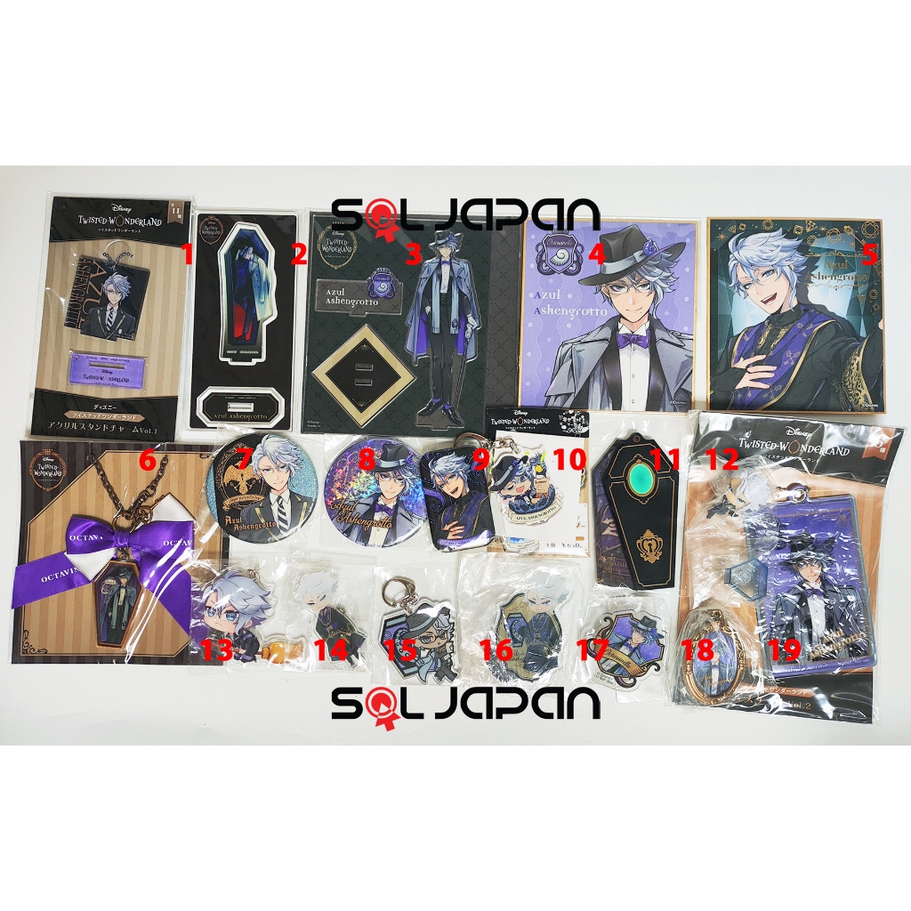 Twisted Wonderland Dorm Acrylic Stand Charm Keyholder Clip Badge Coffin Shikishi Pass Case Shikiten 