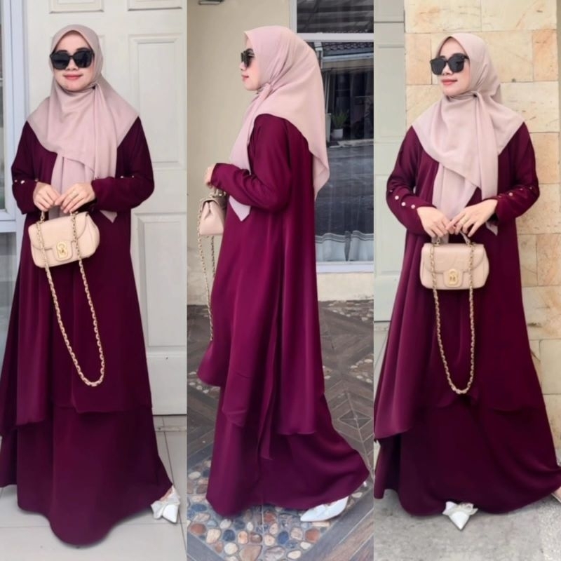 Set Abaya Tunik Syari abaya tunik dan rok set