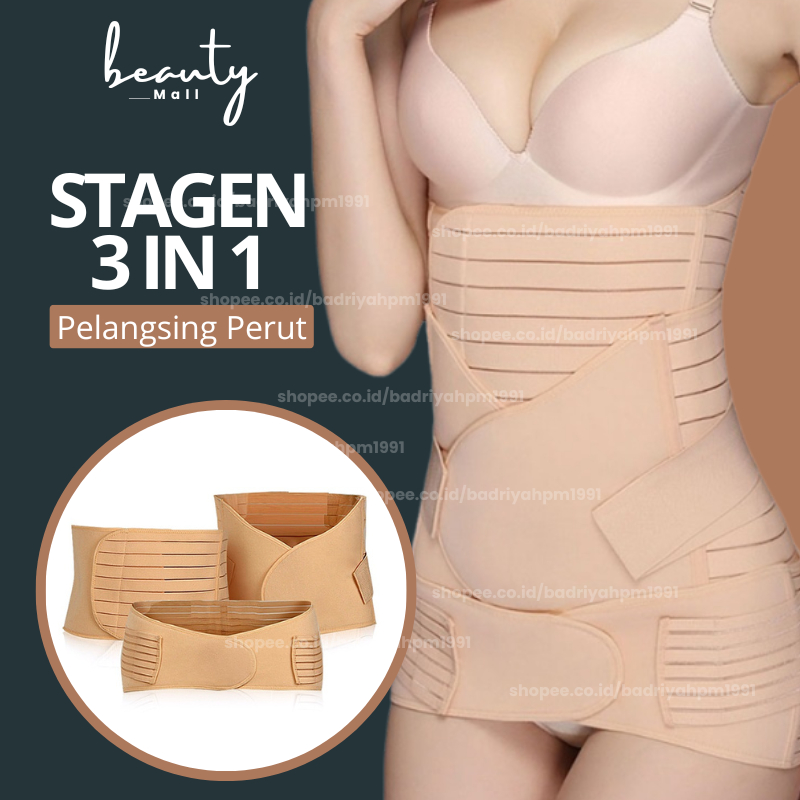 Korset Ibu Pasca Melahirkan 3in1 Penghancur Lemak Stagen Pelangsing Perut Kendur Buncit Korset Wanit