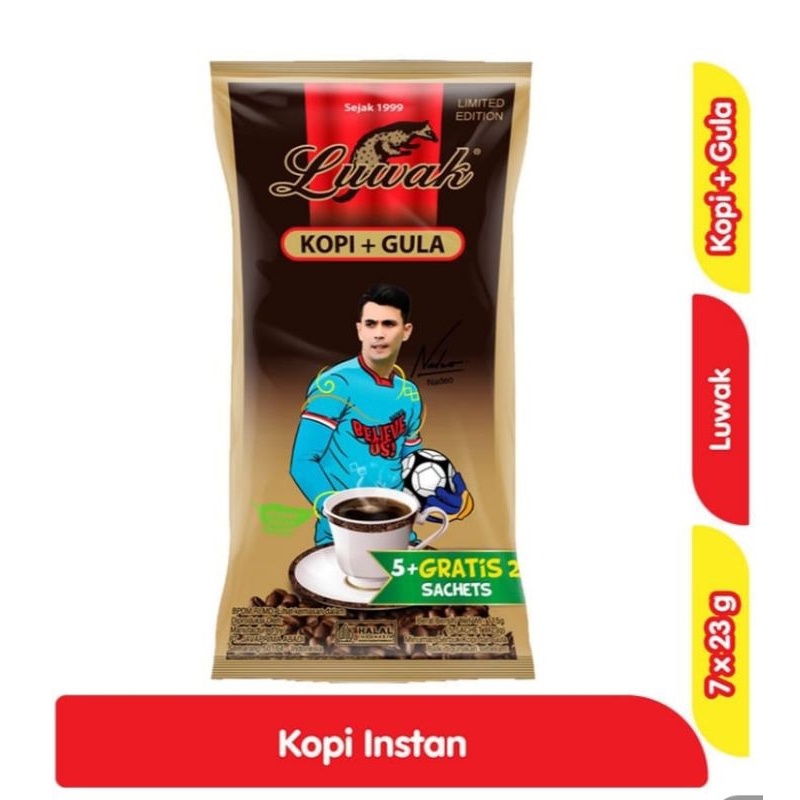 

LUWAK KOPI HITAM + GULA KEMASAN POUCH ISI 7 SACHET