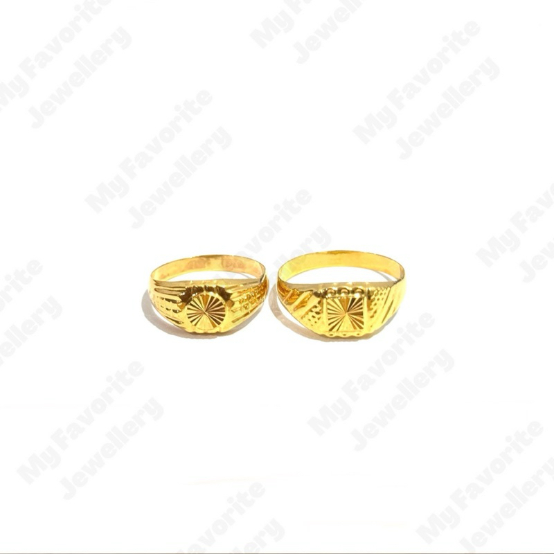 Cincin Pria Simple Uk15 dan Uk20.5 Emas Asli Kadar 700 16K