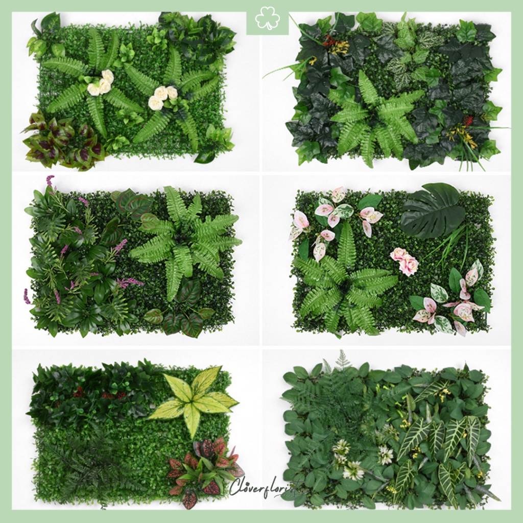 Rumput Dinding Sintetis Daun Artificial Rumput Dekorasi Dinding Dekorasi Hijau BG803