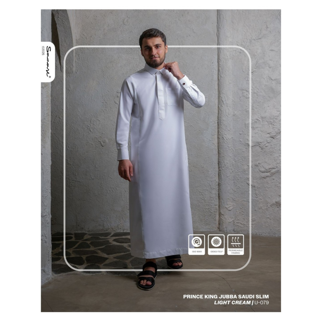 SAMASE Jubba Saudi Prince King Slimfit U079 Jubah Pria Dewasa Cufflink Lengan Panjang Gamis Premium